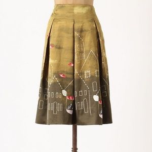Maeve Anthropologie Feathered Village Bird Skirt